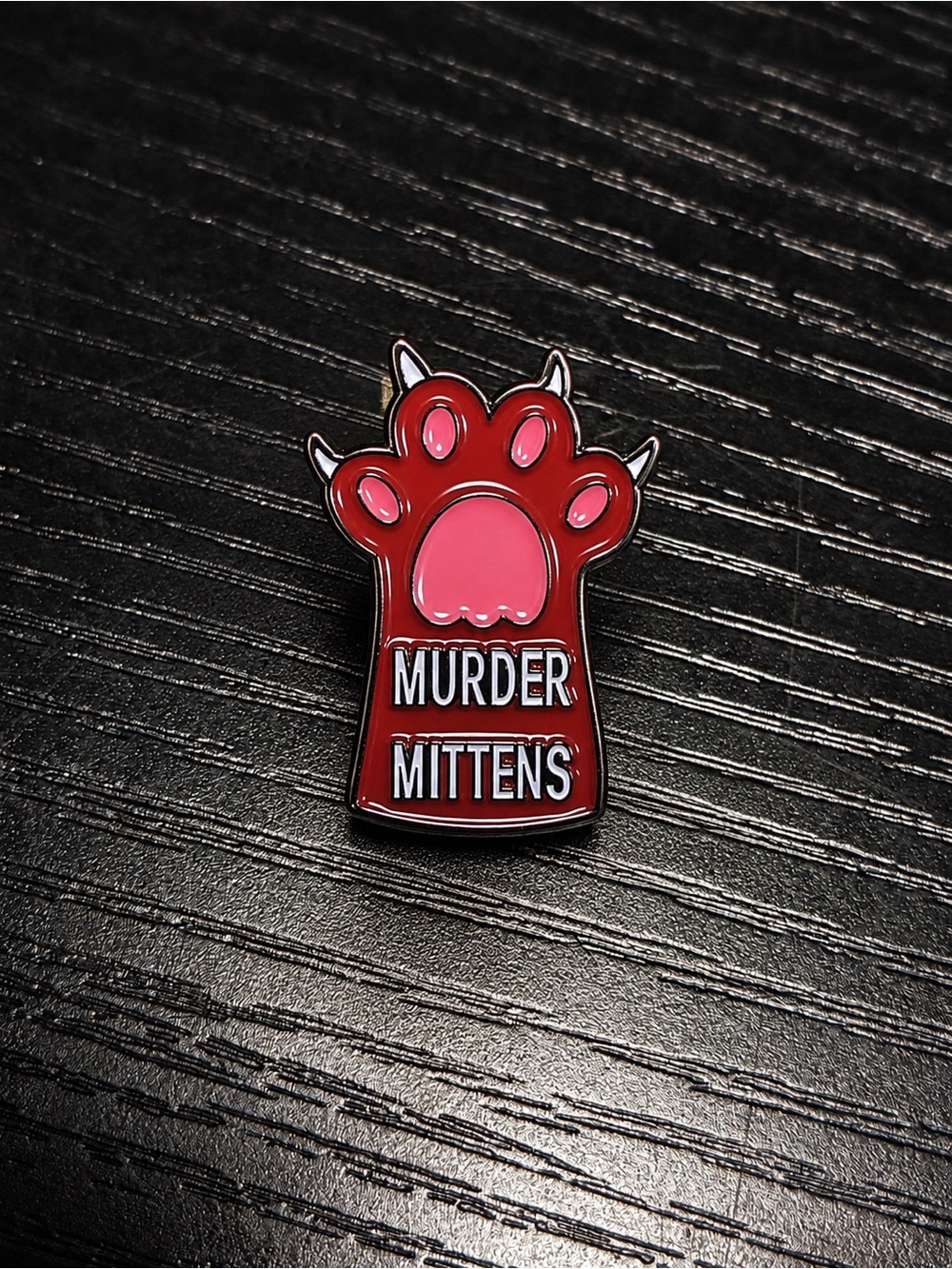 Murder Mittens Cat Paw Enamel Pin – Funny Cat Lover Badge, Cute Claw Brooch